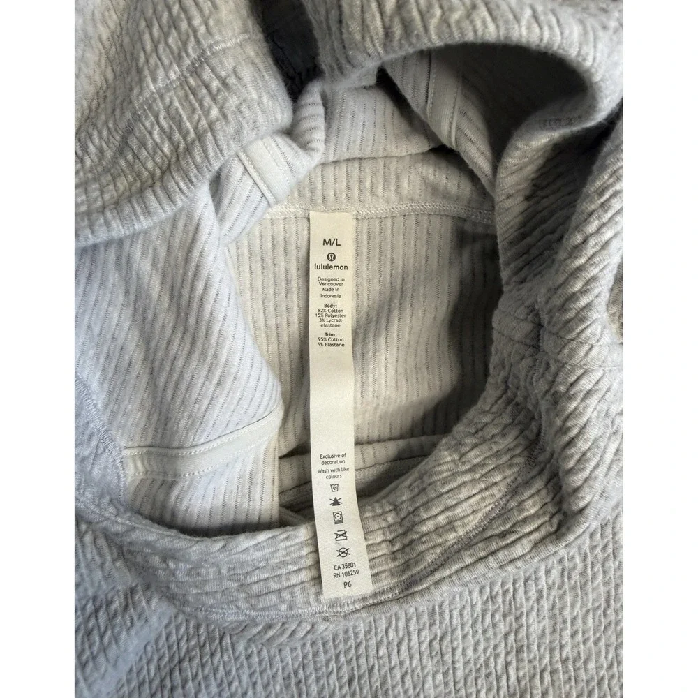 WOMENS LULULEMON RETREAT YOURSELF HOODIE HEATHERED LIGHT GREY NIMBUS SZ MED‎